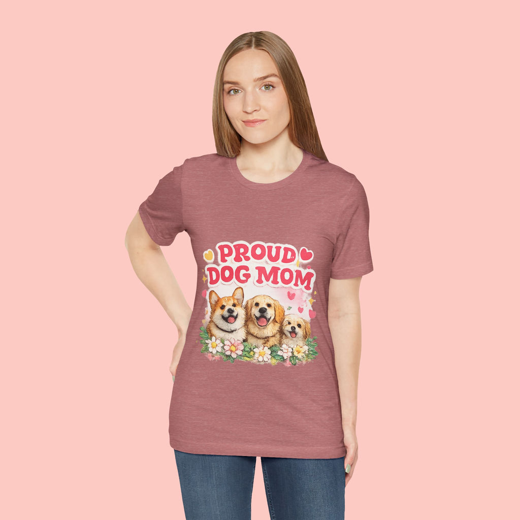 Proud Dog Mom T-Shirt — Cute Corgi & Golden Retriever Floral Tee for Pet Lovers