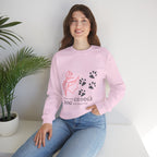 Dog Cuddle Crewneck Sweatshirt – Paw Print & Floral Cozy Pullover