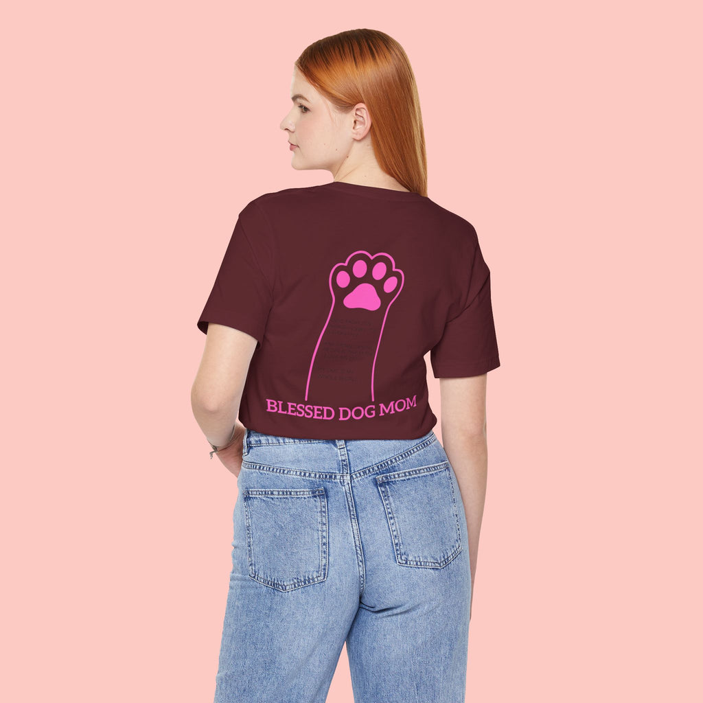 Blessed Dog Mom T-Shirt — Pink Paw Graphic Dog Lover Tee
