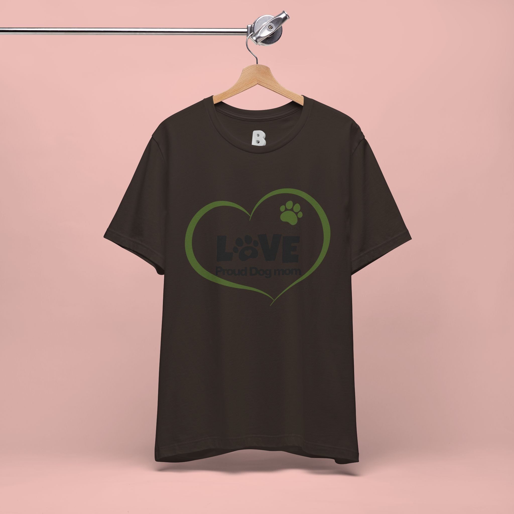 Dog Mom Love T-Shirt — "LOVE Proud Dog Mom" Heart Paw Tee