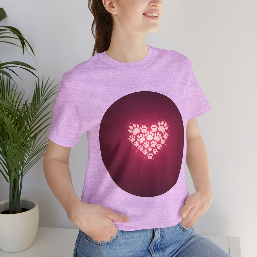 Paw Print Heart T‑Shirt — Cute Pet Lover Tee