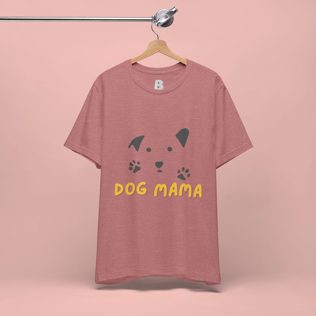 Dog Mama Graphic Tee — Cute Paw Print Dog Face T-Shirt for Dog Lovers