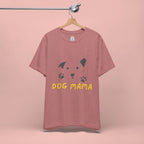 Dog Mama Graphic Tee — Cute Paw Print Dog Face T-Shirt for Dog Lovers