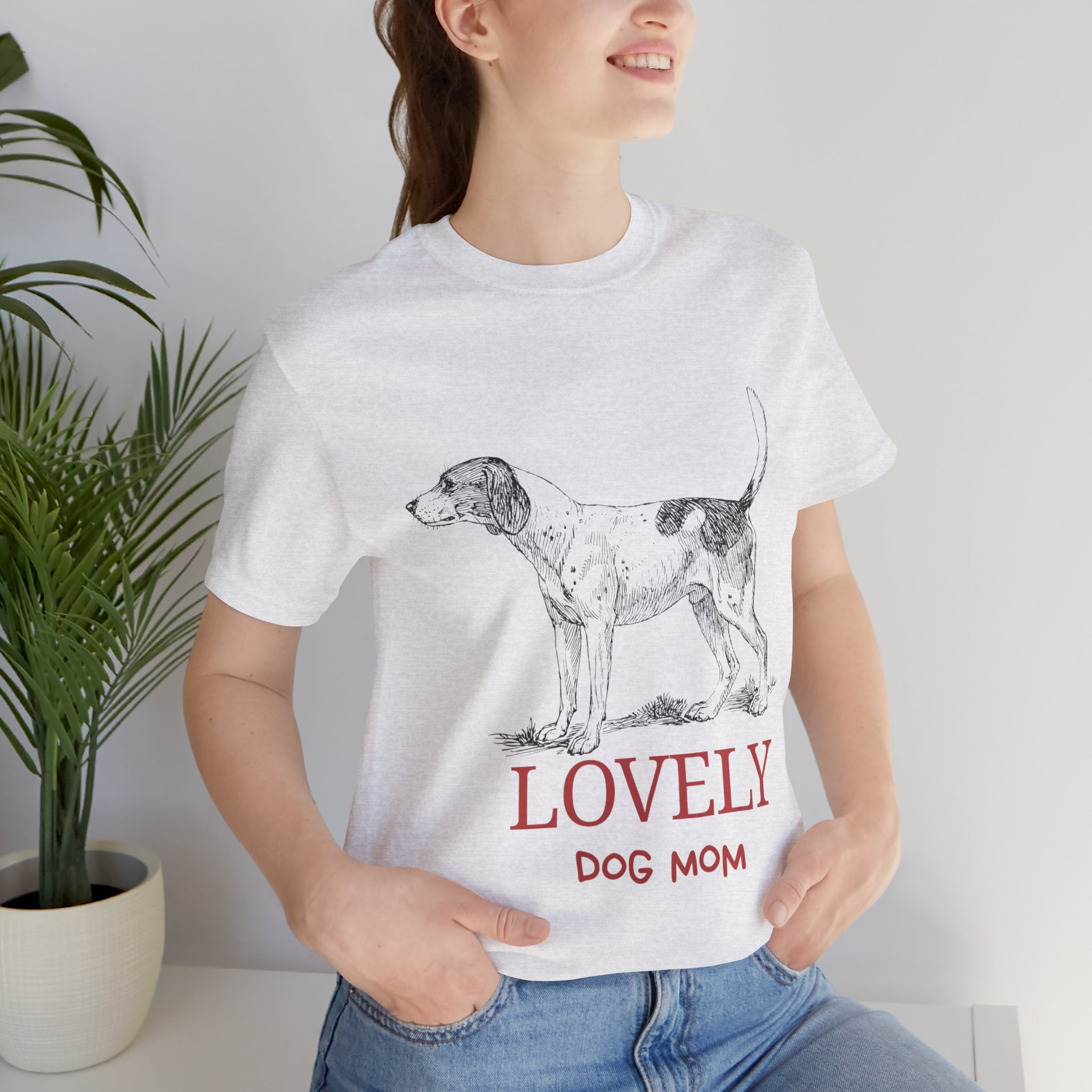 Lovely Dog Mom T-Shirt — Vintage Sketch Dog Graphic Tee