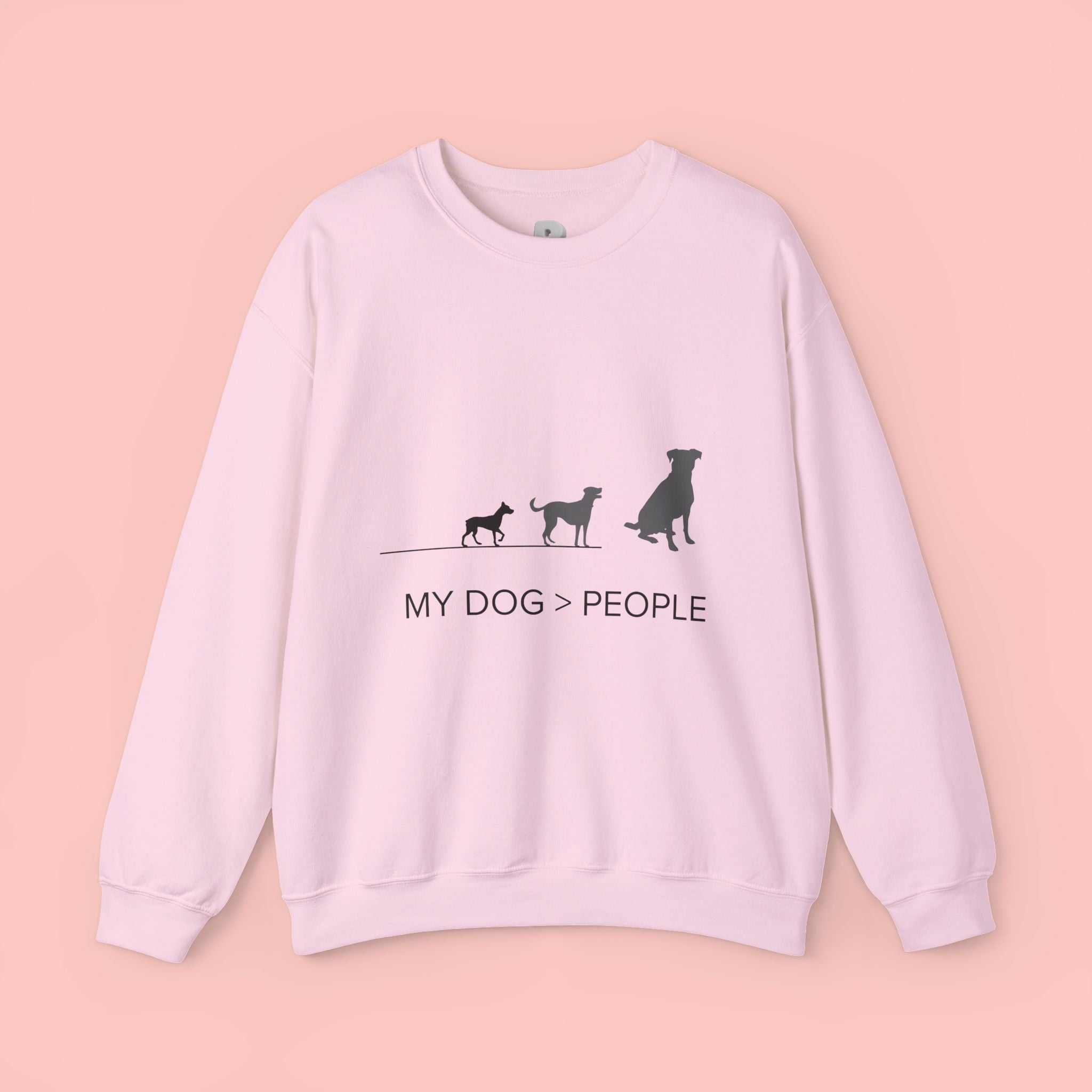 My Dog > People Sweatshirt - Cute Dog Silhouette Crewneck for Dog Lovers