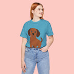 Dachshund Puppy Graphic T-Shirt — Cute Brown Dog Tee