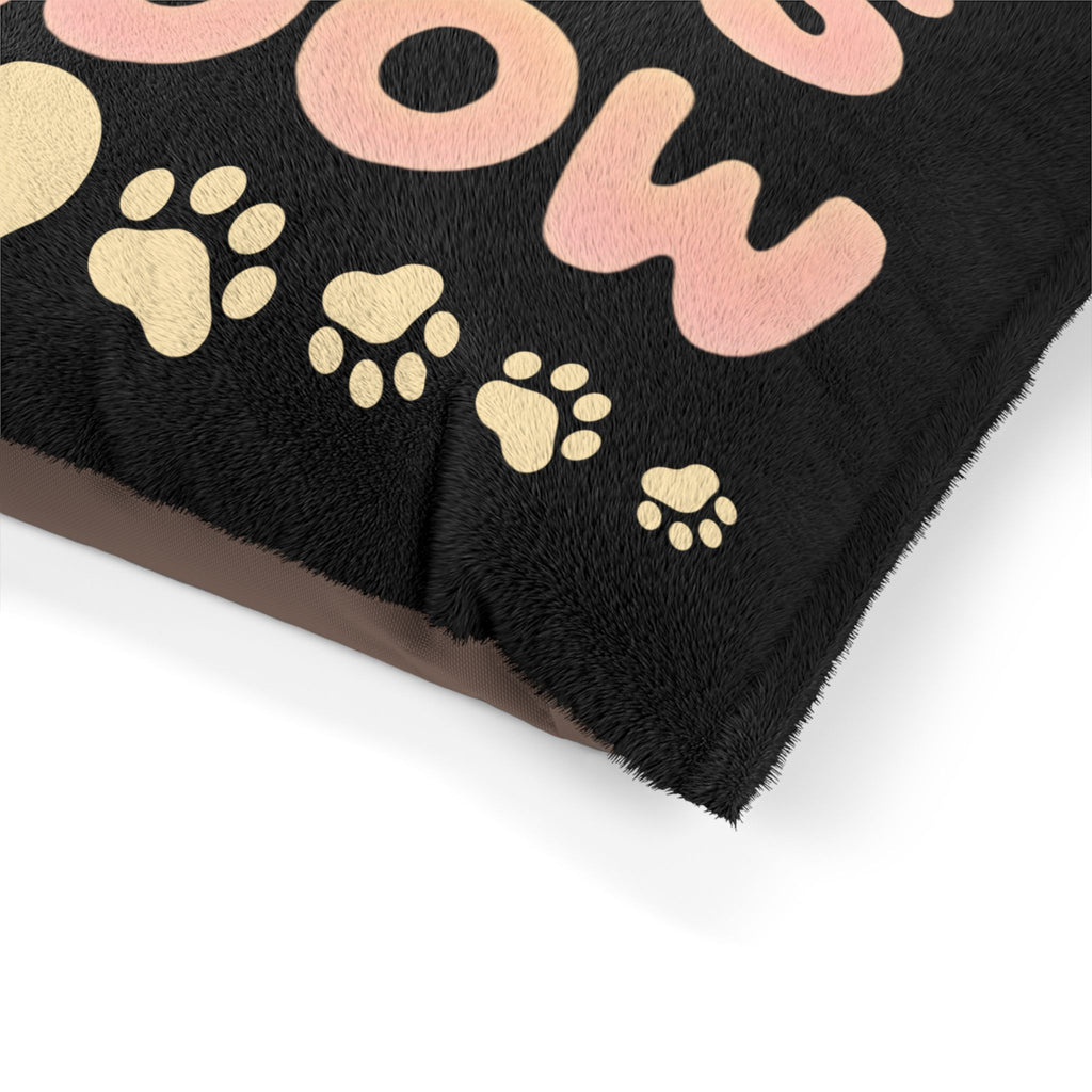 Mom's Shadow Pet Bed — Soft Pawprint Dog & Cat Cushion