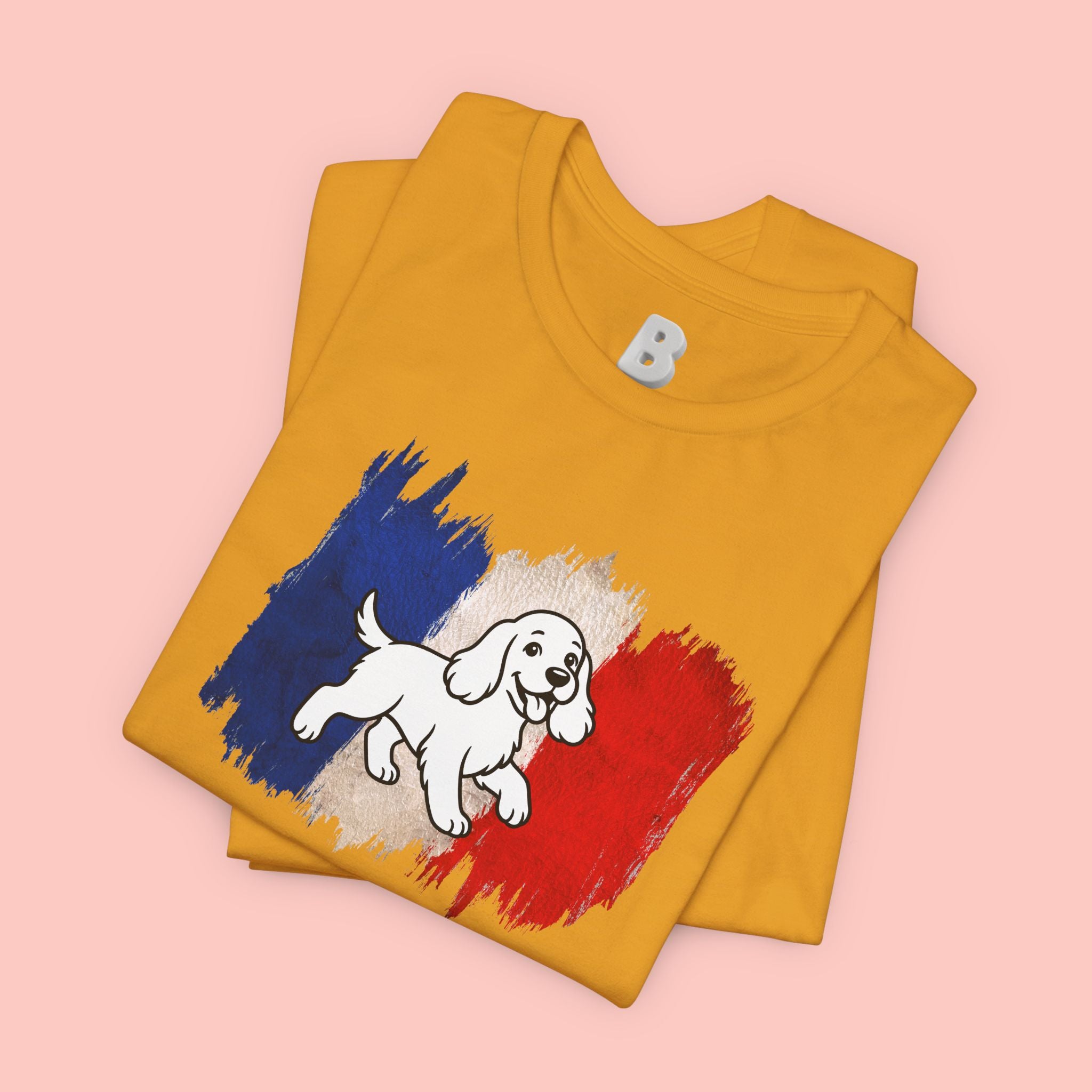 Love Your Dog Like Me T-Shirt — French Flag Heart Puppy Tee