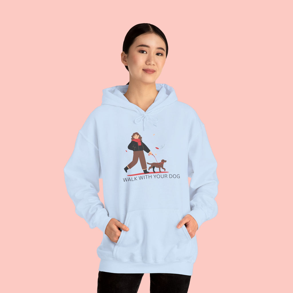 Dog Walk Hoodie — "Walk With Your Dog" Cozy Pet Lover Sweatshirt