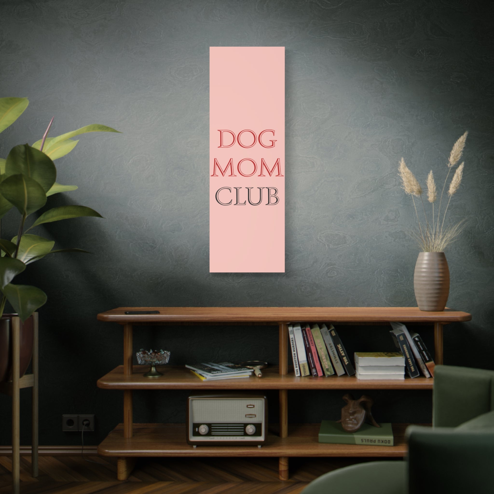 Dog Mom Club Canvas Wall Art — Pink Matte Stretched Canvas
