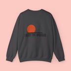 Enjoy the Morning Crewneck Sweatshirt — Dog & Sunrise Graphic