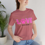 Love Dog Mom T-Shirt — Pink Paw Graphic Tee