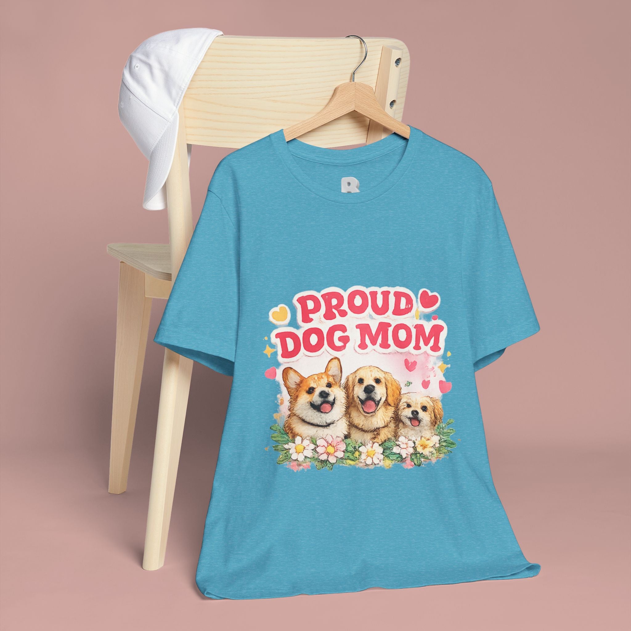 Proud Dog Mom T-Shirt — Cute Corgi & Golden Retriever Floral Tee for Pet Lovers