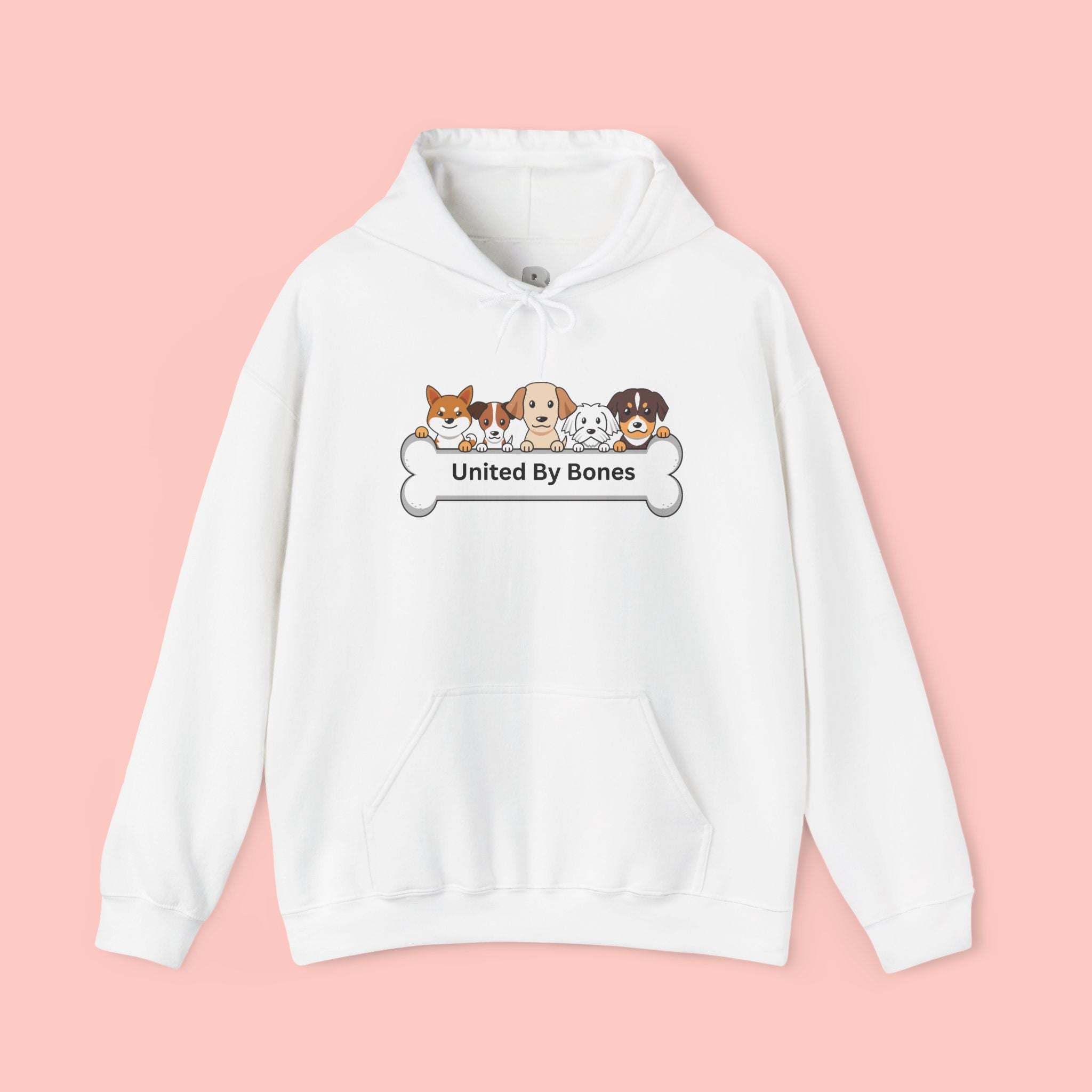 United By Bones Hoodie — Cute Cartoon Dogs Paw Bone Graphic Sweatshirt