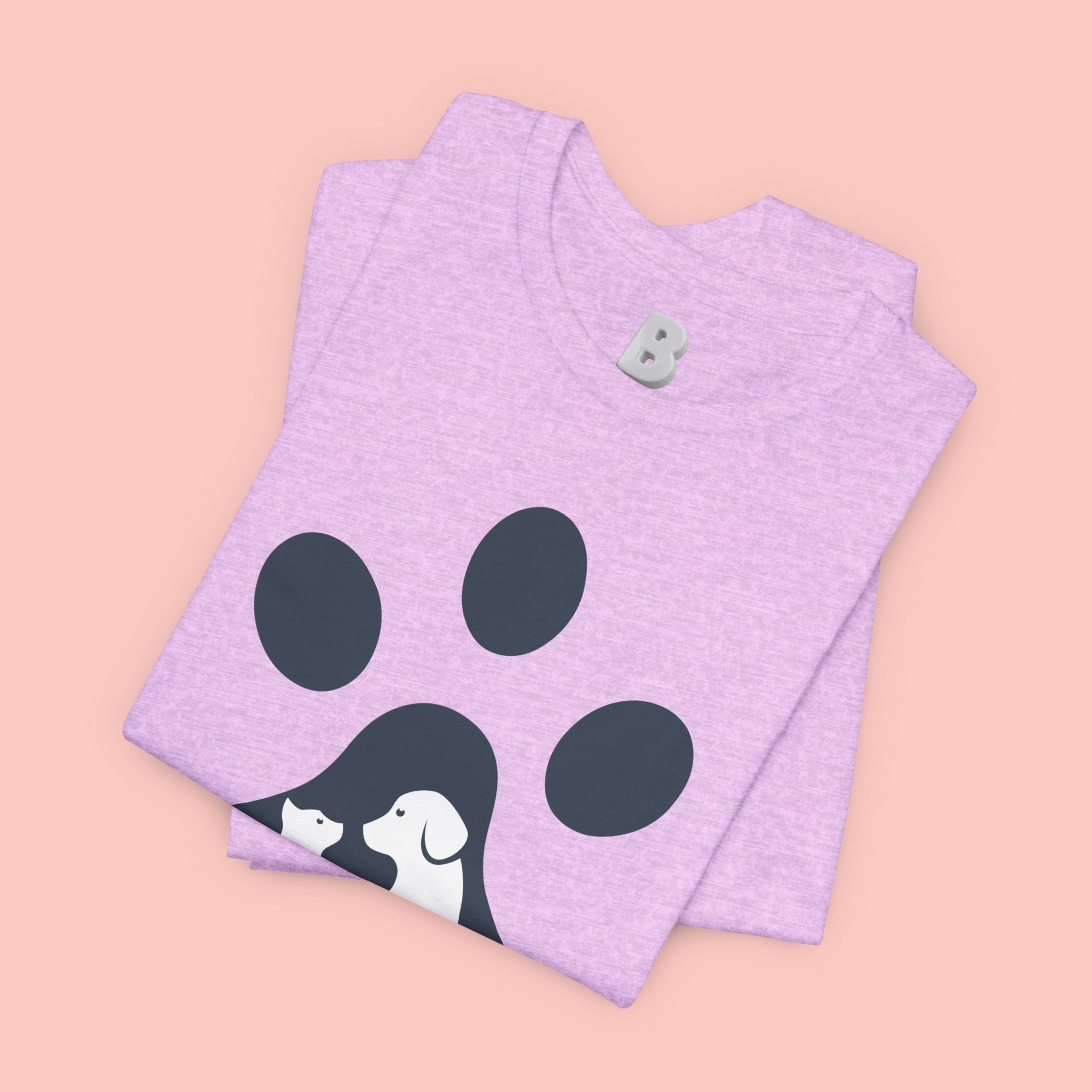 Dog Mom T‑Shirt — Paw Print with Dog & Puppy Graphic