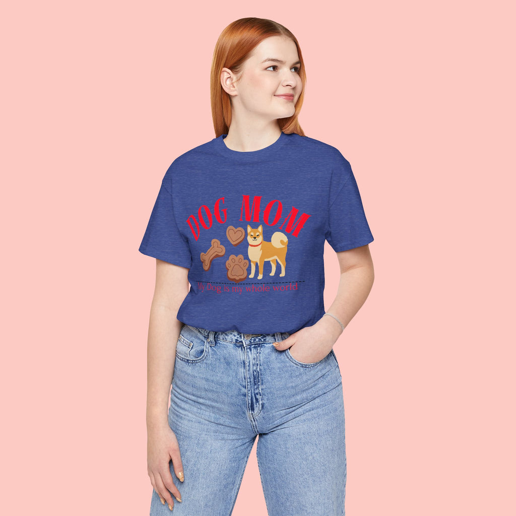 Dog Mom T-Shirt — Cute Shiba & Treats “My Dog Is My Whole World” Tee