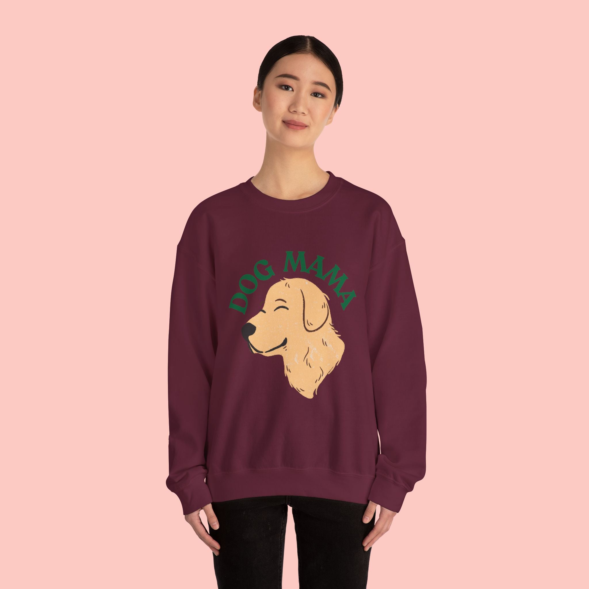 Dog Mama Crewneck Sweatshirt – Cute Golden Retriever Design