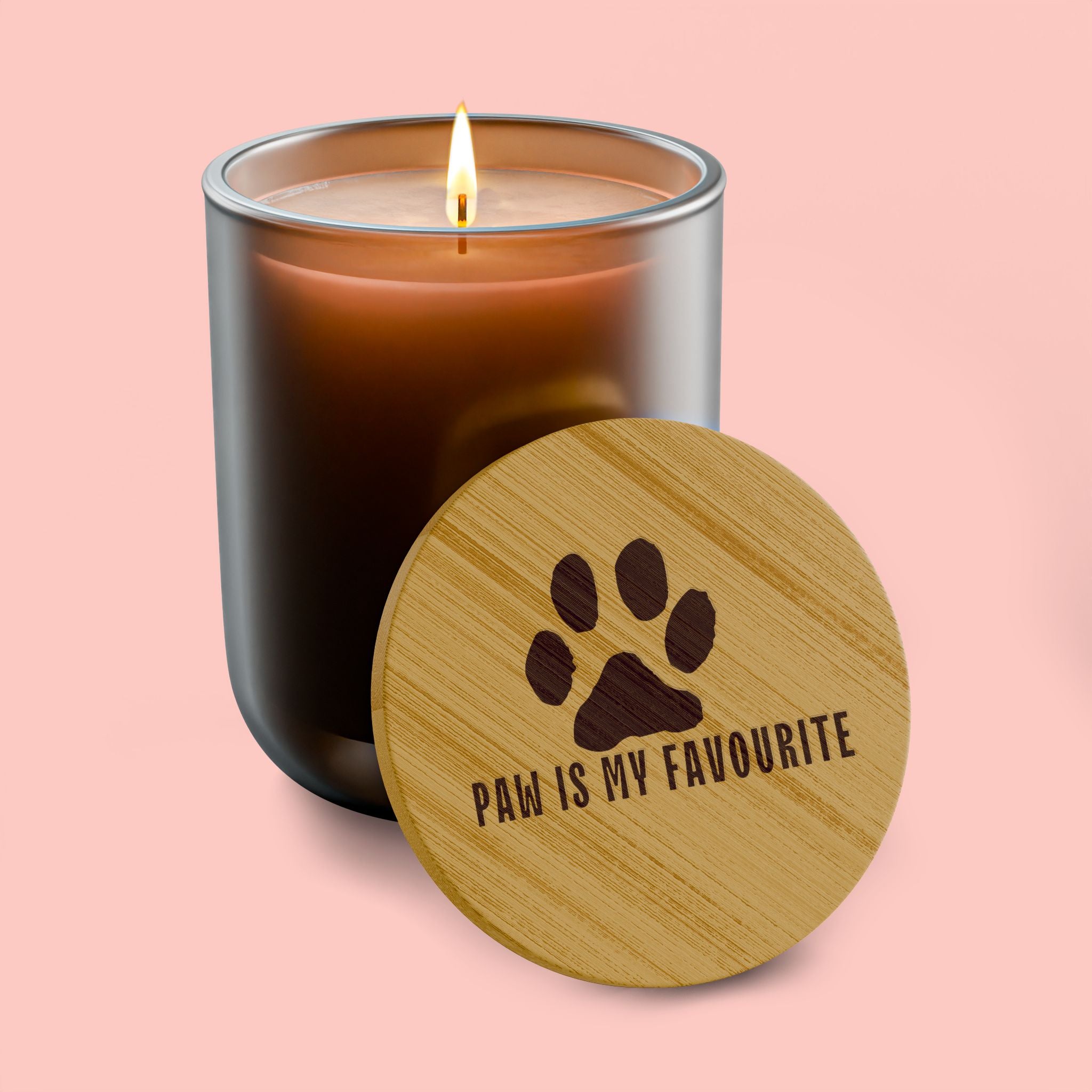 Engraved Soy Candle — "Paws Is My Favourite" Paw Print Scented Candle (14oz)