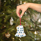 Bell Wooden Ornament with Paw Print & Bandage Pattern — Pet Memorial Holiday Decoration