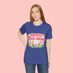 Proud Dog Mom Tee – Floral Retro Heart Design