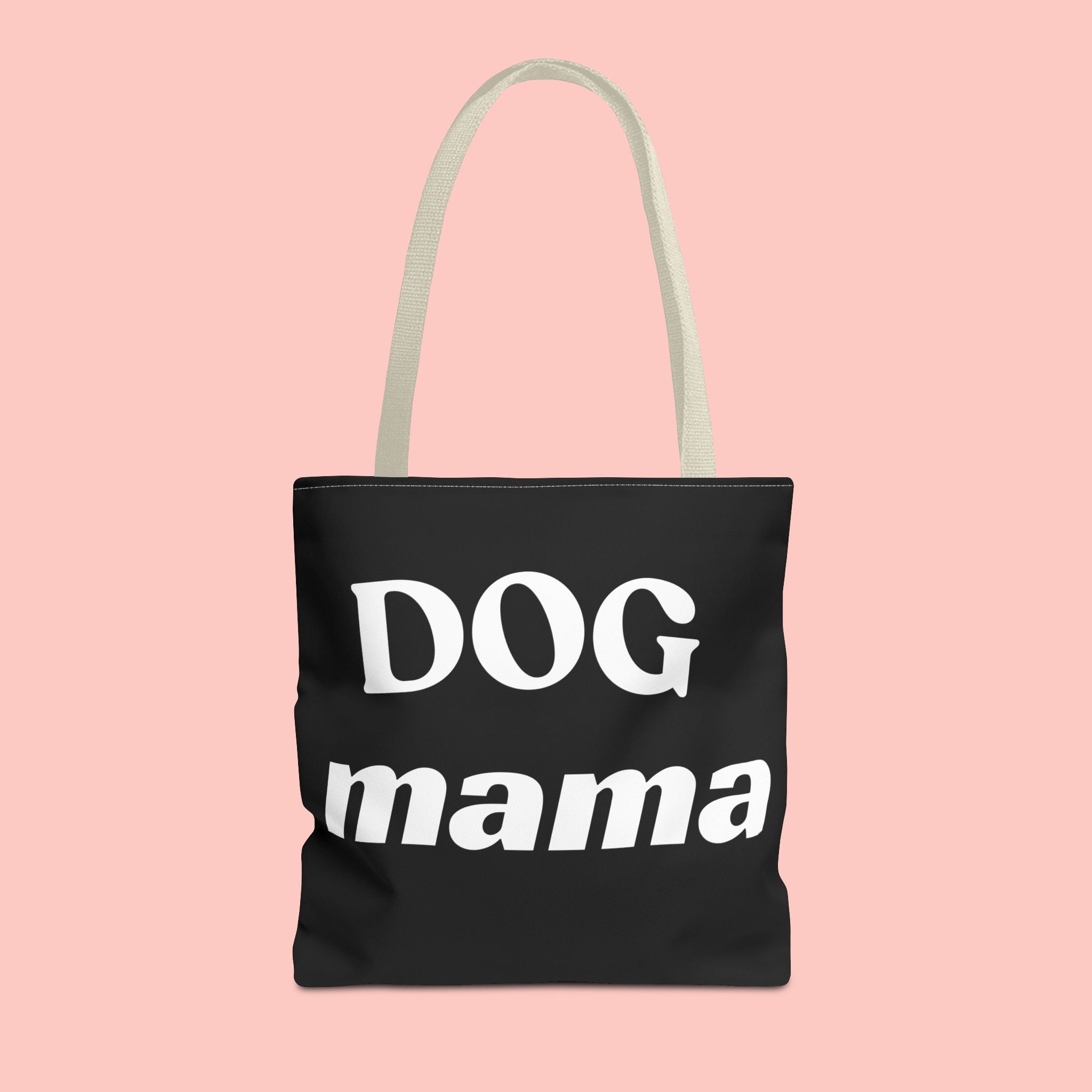 Dog Mama Tote Bag — Black Canvas Pet Lover Tote