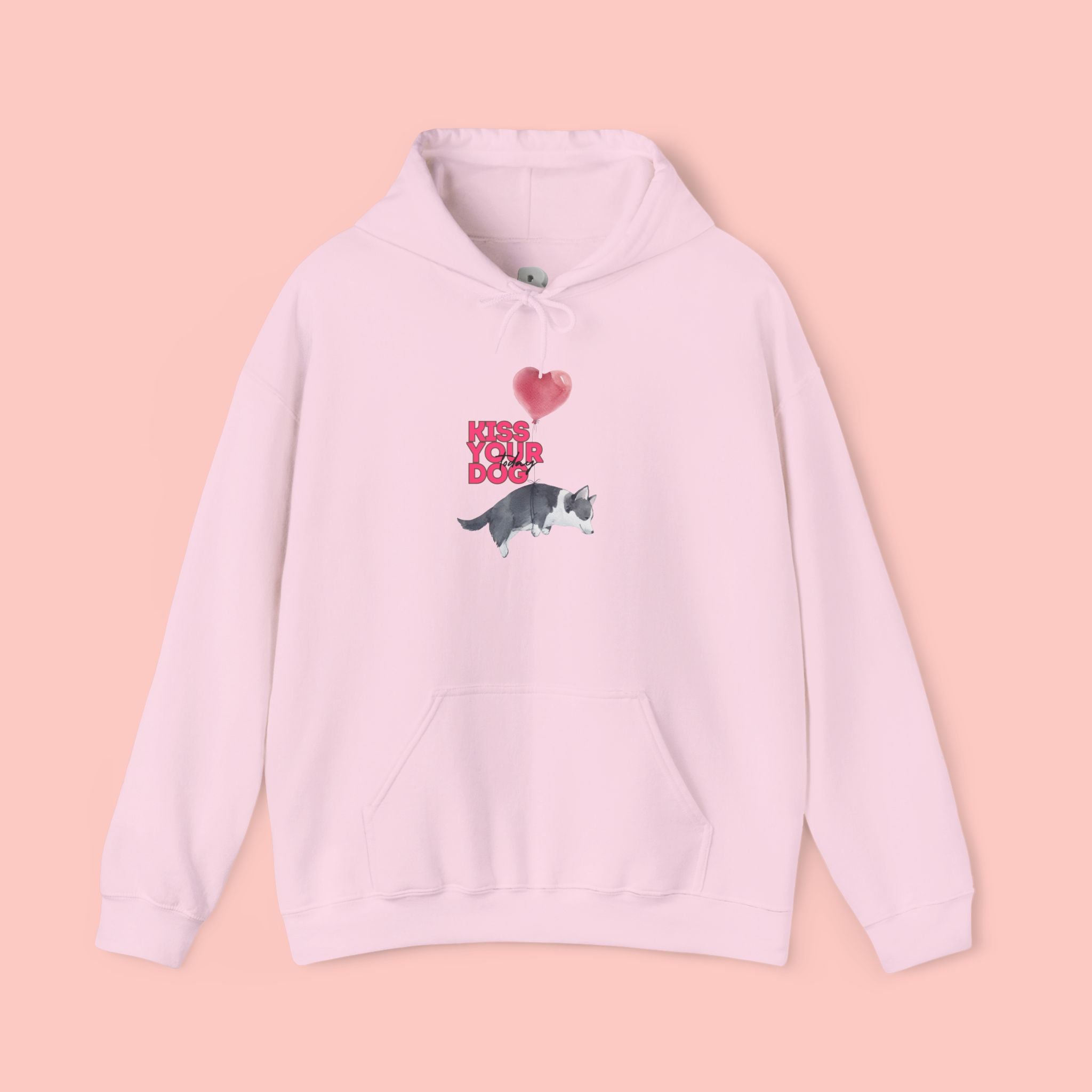 Kiss Your Dog Hoodie — Cute Heart & Dog Graphic Pullover