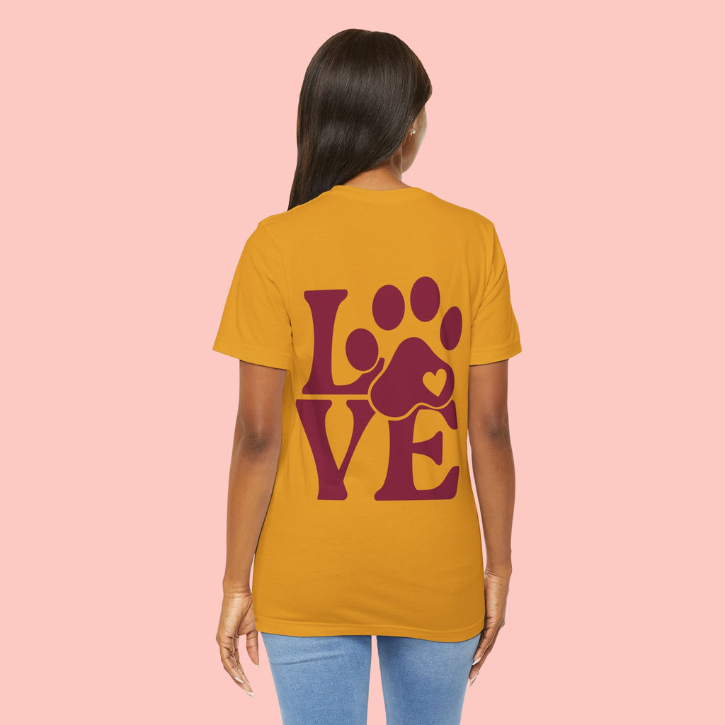 Dog Paw "LOVE" Tee - Pet Lover Graphic T-Shirt
