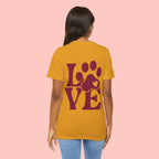 Dog Paw "LOVE" Tee - Pet Lover Graphic T-Shirt