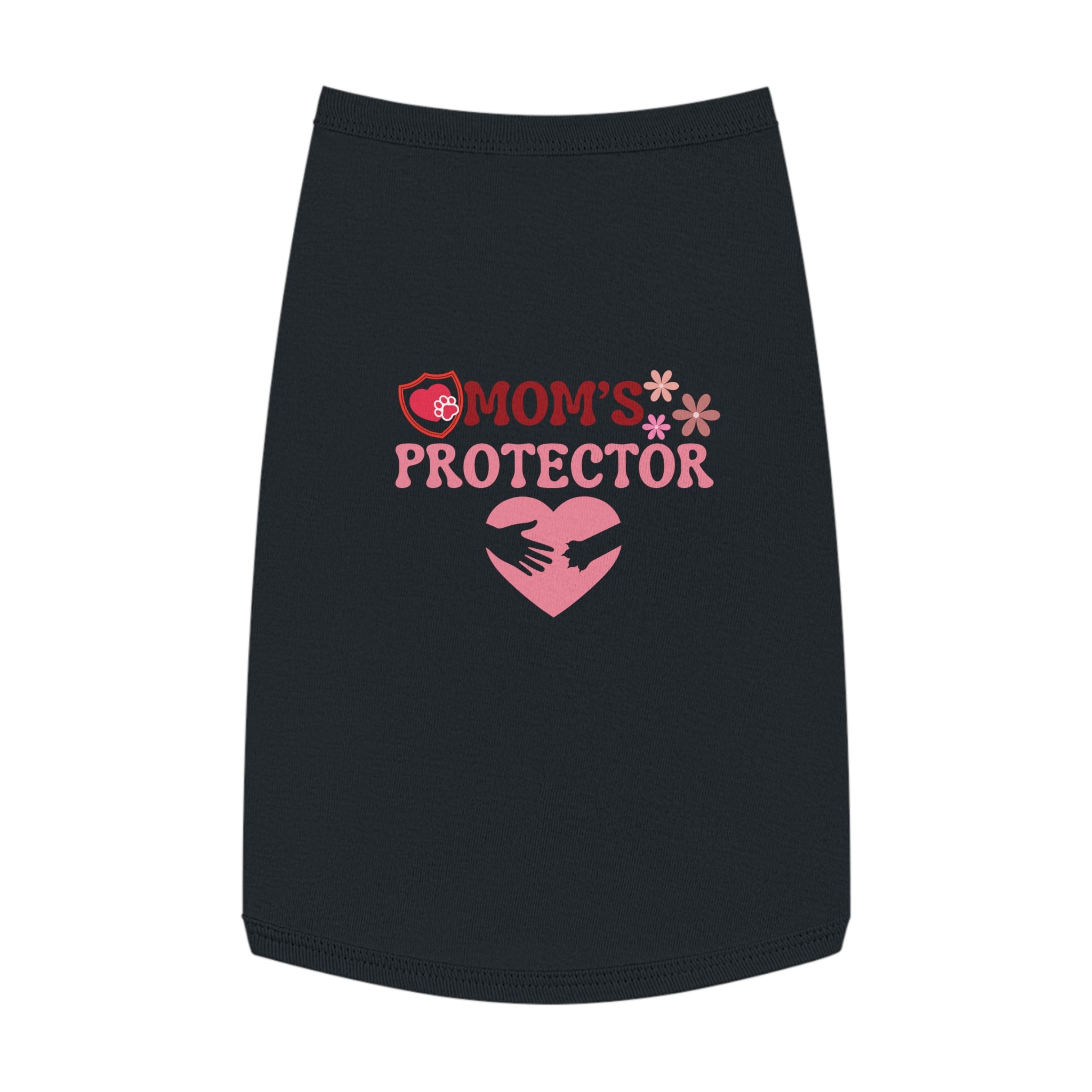 Mom’s Protector Pet Tank Top – Cute Pink Heart Dog Shirt for Mother's Day