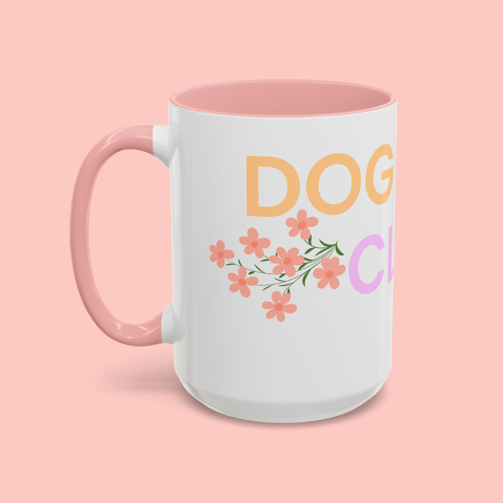 Dog Mom Club Accent Coffee Mug – Colorful Paw Print 11/15oz