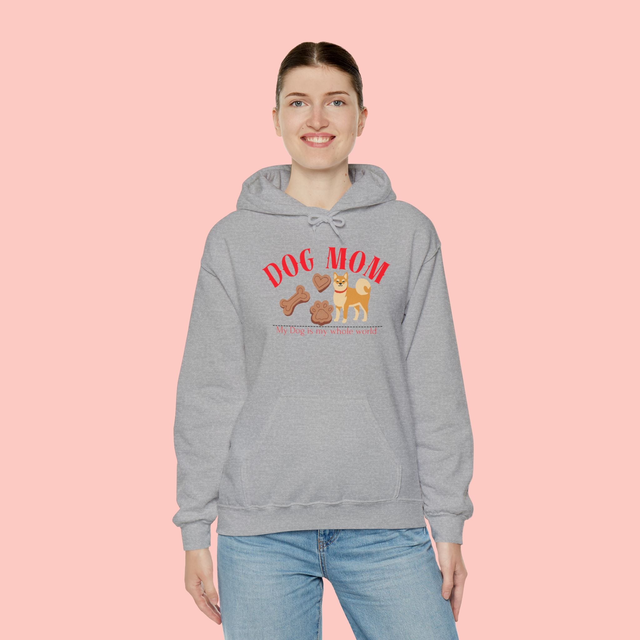 Dog Mom Hoodie – Cute Dog Paw & Bone Graphic Sweatshirt