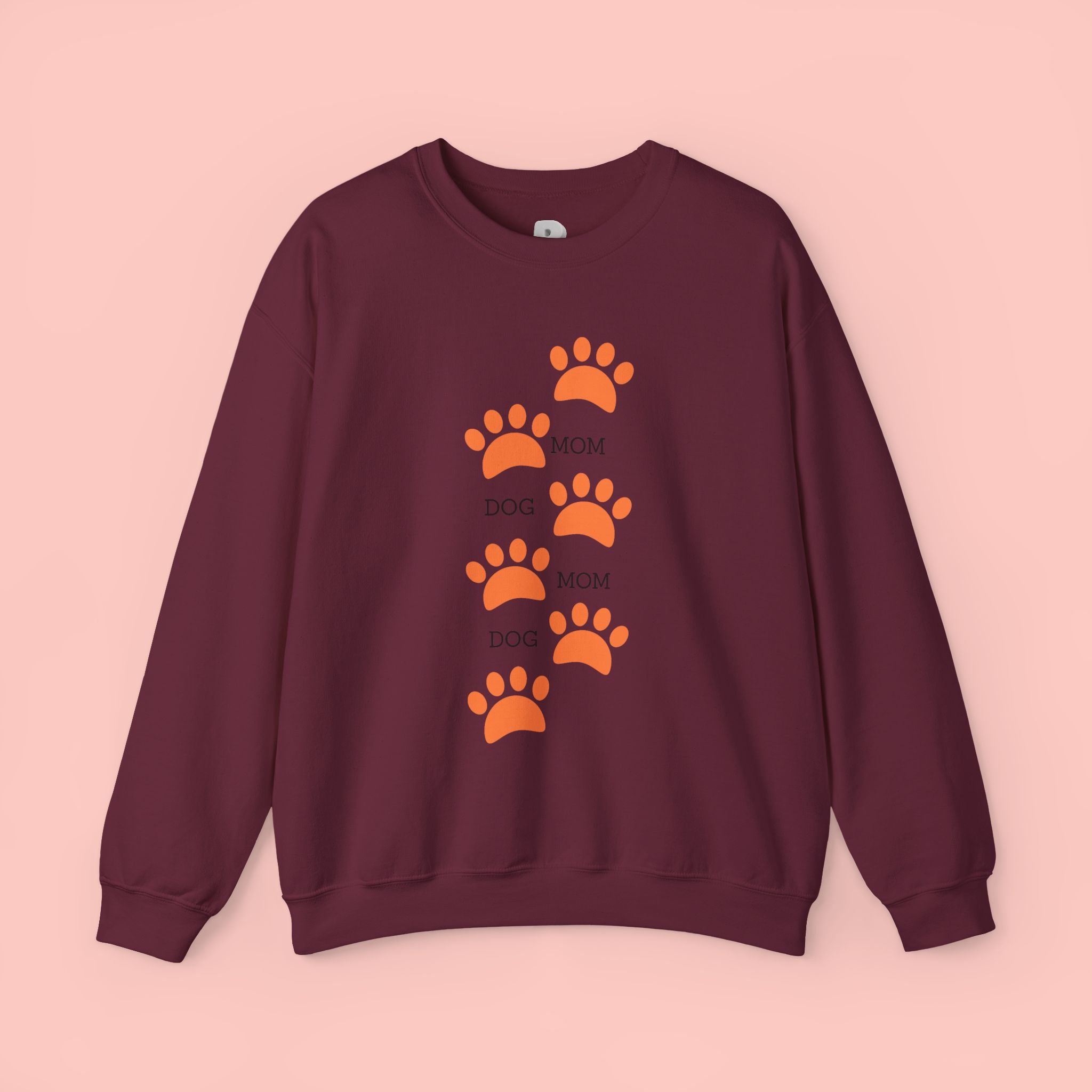 Dog Mom Paw Print Sweatshirt — Cute Pet Lover Crewneck