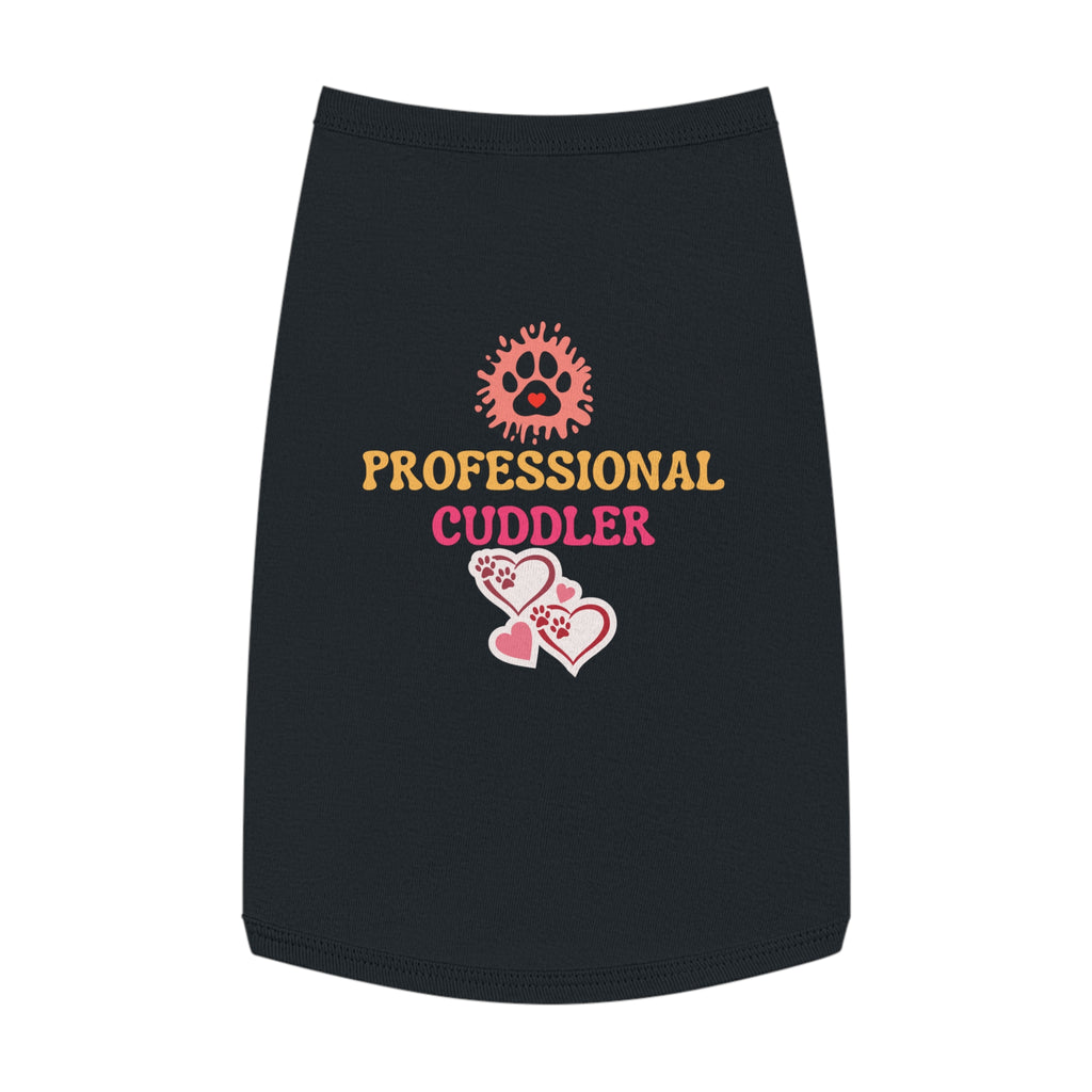Professional Cuddler Pet Tank Top — Cute Paw Heart Dog & Cat Shirt for Small Pets