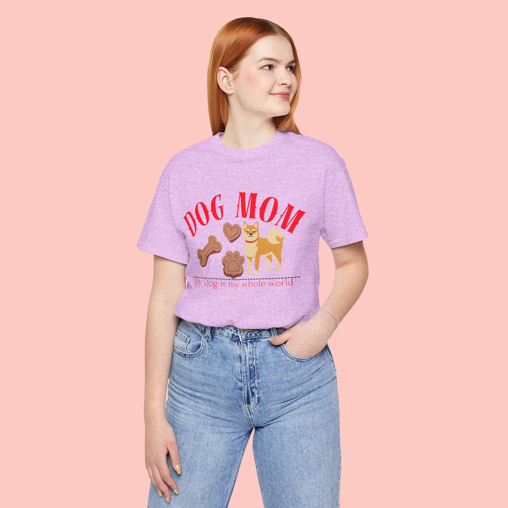 Dog Mom T-Shirt — Cute Shiba & Treats “My Dog Is My Whole World” Tee