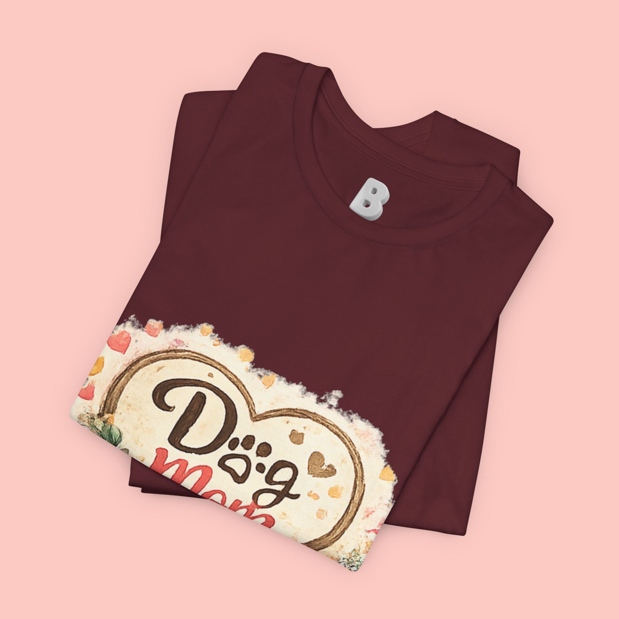 Dog Mom T-Shirt – Floral Paw Heart Graphic Tee