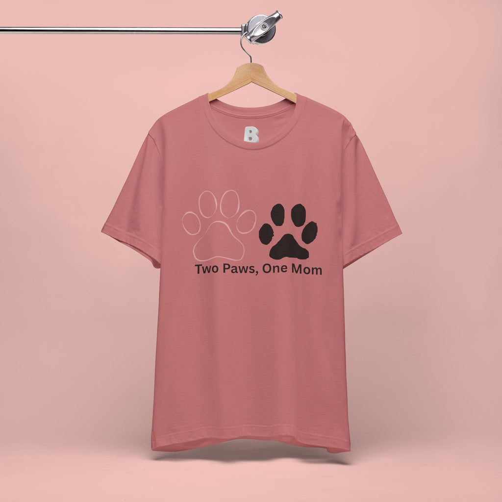 Two Paws, One Mom T-Shirt – Cute Dog Mom Paw Print Tee