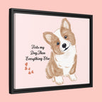 Framed Canvas Print — "First My Dog, Then Everything Else" Corgi Wall Art