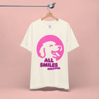 All Smiles Mom's Rules T-Shirt — Cute Pink Dog Graphic Tee for Moms & Pet Lovers