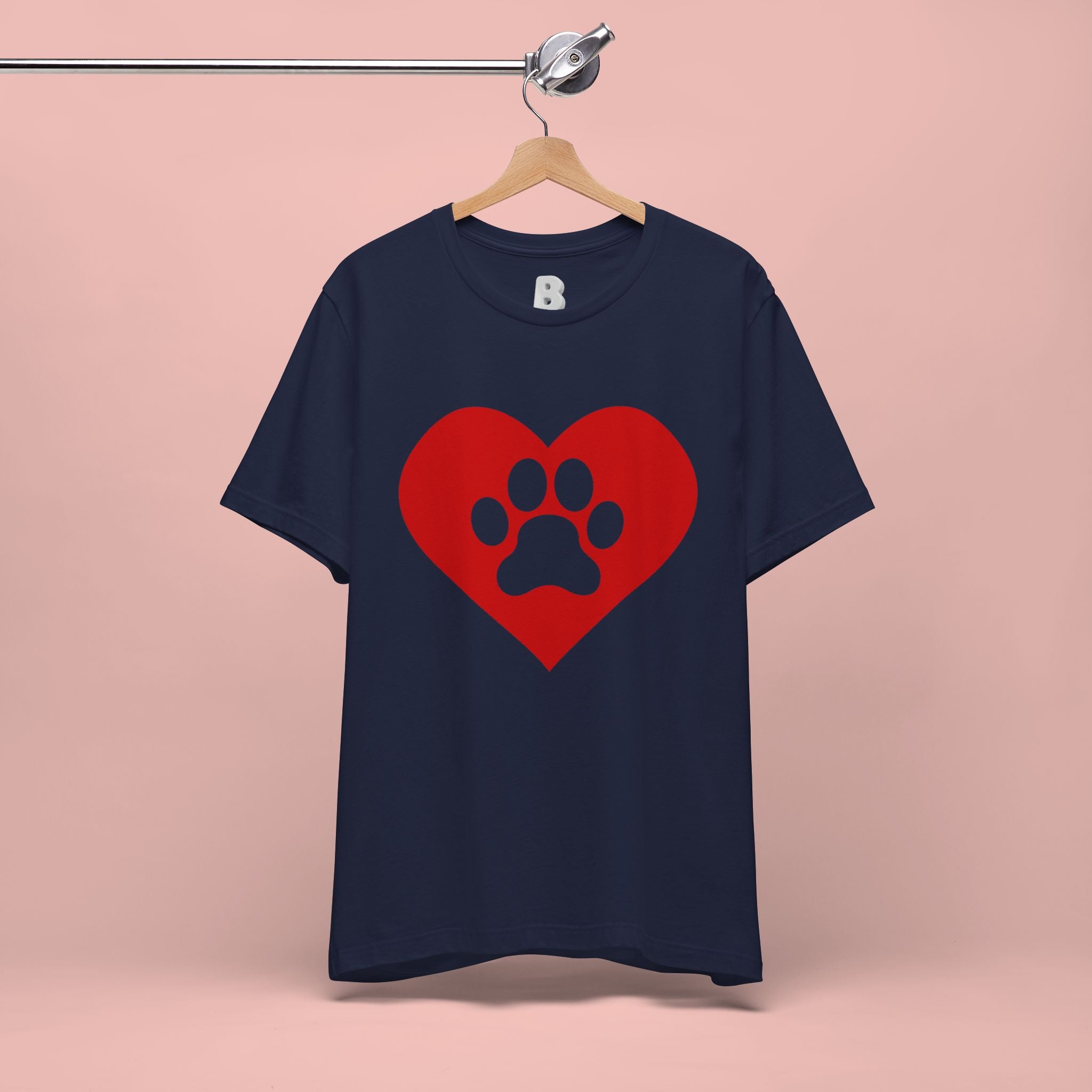Pet Lover T-Shirt — Red Heart Paw Print Tee