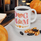 Dog Mom Ceramic Mug — Paw Print Heart Coffee Cup (11oz & 15oz)