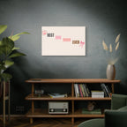 Best Dog Mom Ever Canvas Wall Art — Pink Paw & Bow Matte Stretched Canvas