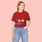 Dog Mom T-Shirt – Heart, Paw & Flower Graphic Tee