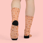 Floral Peach Crew Socks — Cute Ditsy Flower Sublimation Socks