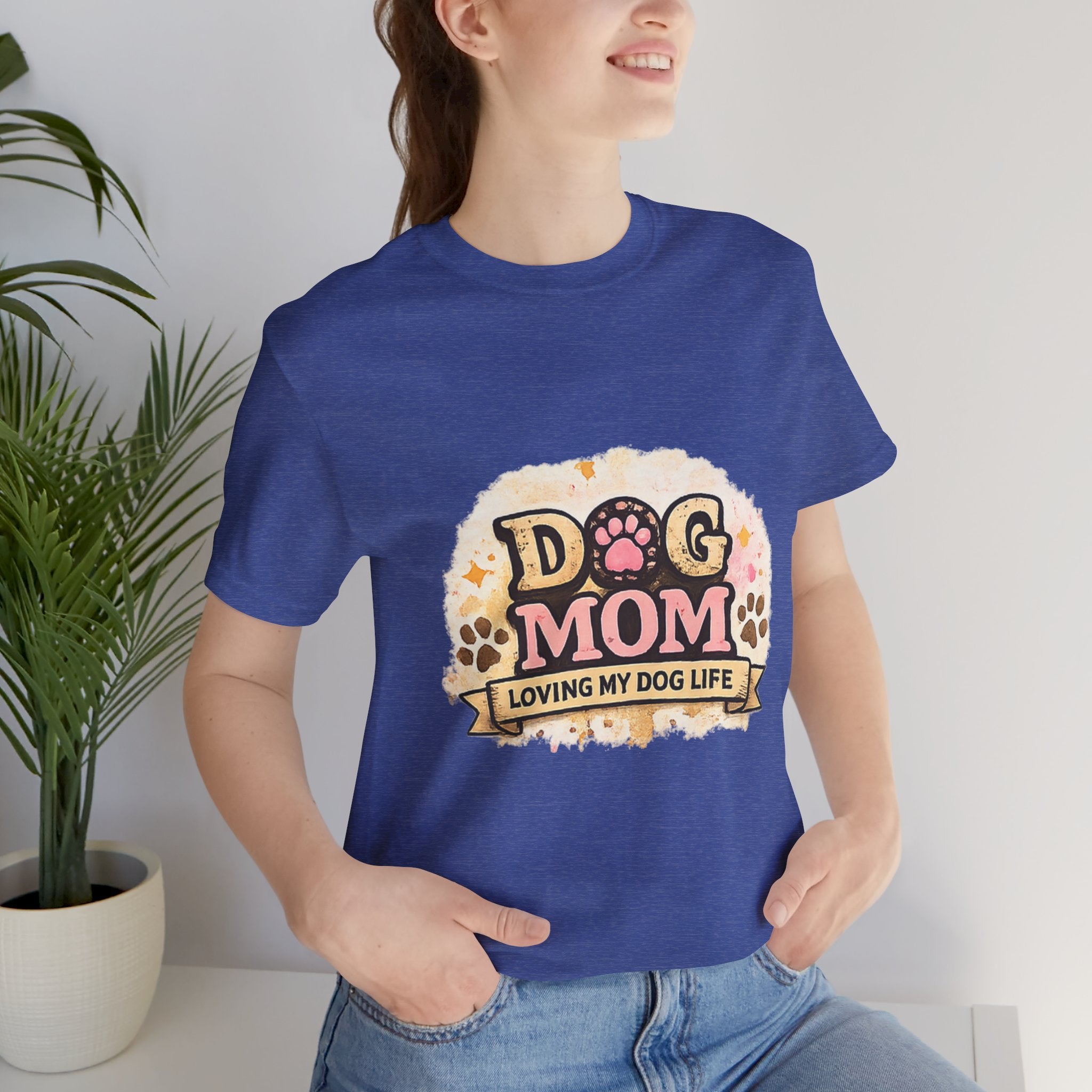 Dog Mom T-Shirt – "Loving My Dog Life" Cute Paw Print Tee for Pet Moms