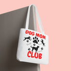 Dog Mom Club Tote Bag – Cute Paw Print Canvas Tote for Dog Lovers