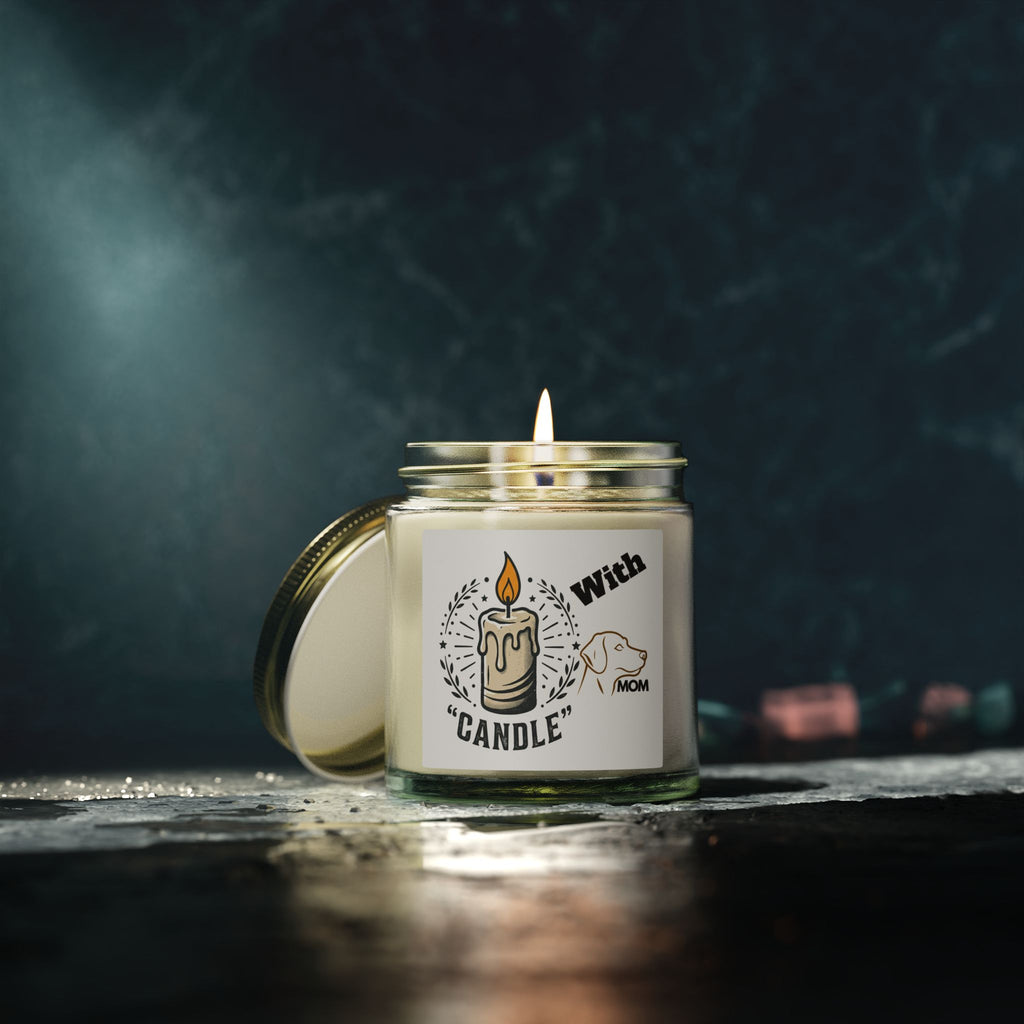 Coconut Apricot Scented Candle (4oz/9oz) — 'With Candle' Decorative Jar, Cozy Home Gift for Moms