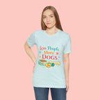 Less People More Dogs T-Shirt – Cute Dog Bowl & Bone Graphic Tee
