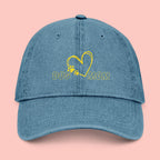 Dog Mom Embroidered Denim Hat — Heart & Paw Cap