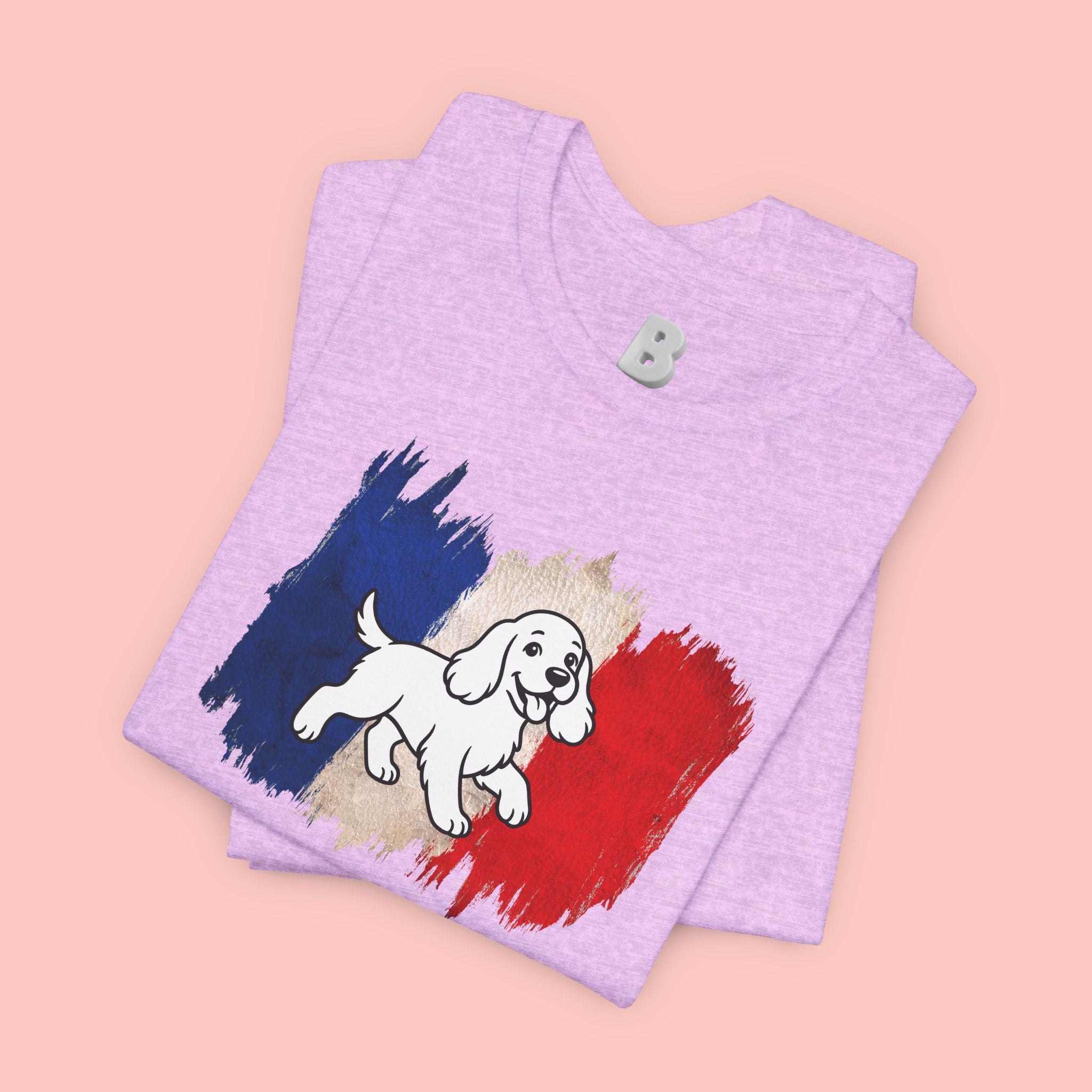 Love Your Dog Like Me T-Shirt — French Flag Heart Puppy Tee