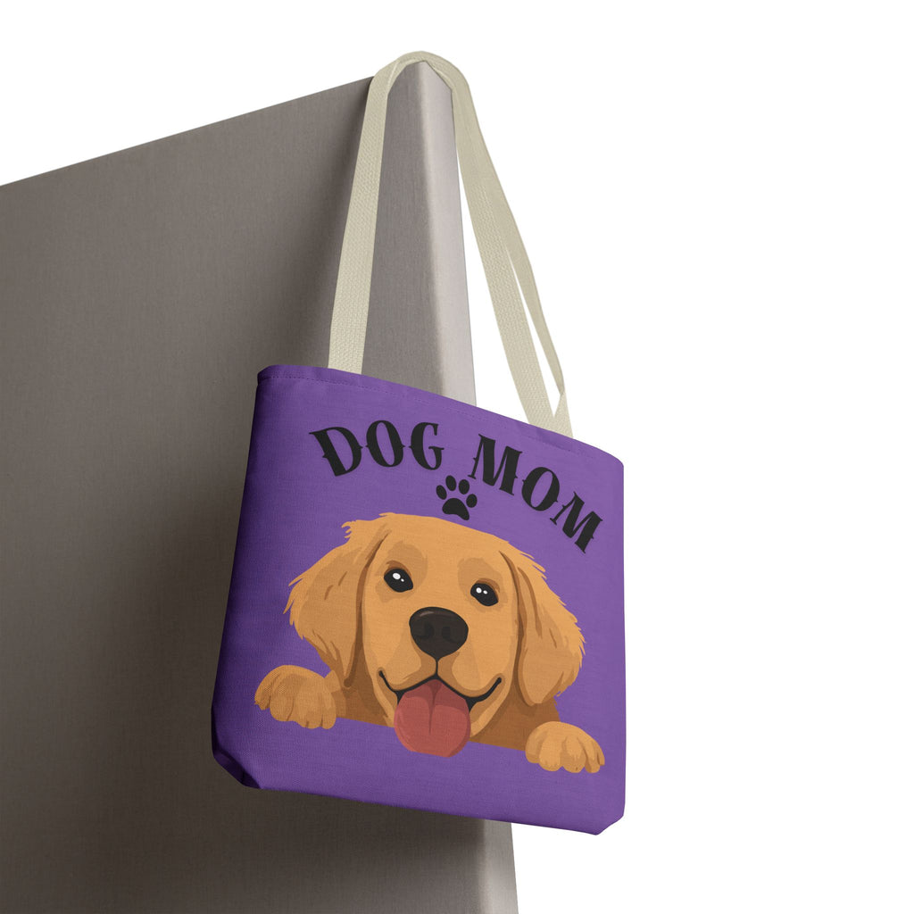 Dog Mom Tote Bag — Cute Golden Retriever Paw Print All-Over-Print Tote